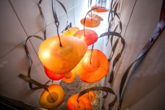 Sculptor Jade Oakley, with here sculpture in Mirvac's  Pavillions complex in Sydney Olympic Park. Photography by Quentin Jones. 25 November 2020.